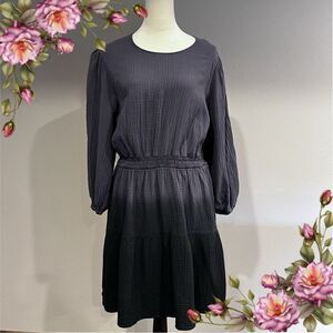 Universal Thread Tie-Dye Long‎ Sleeve Plus Size Tiered Dress